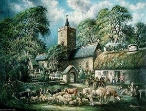 Church And Inn, Llanbadarn Fawr — Alfred Worthington