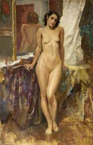 Nude And Mirror — Francis Edwin Hodge