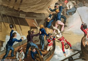 British Sailors Boarding A Man Of War — John Augustus Atkinson