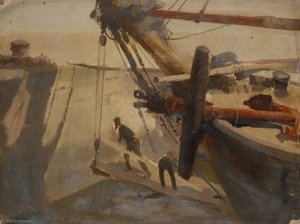 Fore Part Of A Ship In Dock — John Arthur Fraser