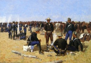 La Colazione Di Un Dragoniere Nelle Pianure — Frederic Remington
