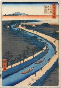 Towboats Along The Yotsugi-dori Canal (yotsugi-dōri Yōsui Hikifune), No. 033 (spring Section) — Hiroshige Utagawa Ii, Toyokuni Utagawa Iv