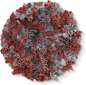Coral & Silver 3d Pasta-form Wall Sculpture