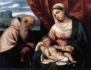 Madonna With Child And St Anthony — Alessandro Bonvicino (moretto Da Brescia)