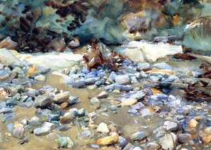 Purtud, Bed Of A Glacier Torrent — John Singer Sargent