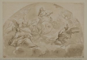The Assumption Of The Immaculate Virgin With St. John The Evangelist And Angels — Domenico Maria Canuti