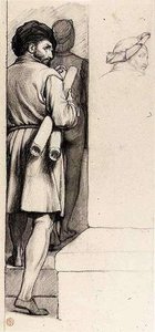 Two Men Ascending A Stair — François Léon Benouville