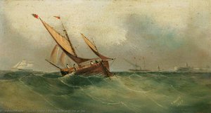 Fishing Boat With Net At Sea — Charles Beaty