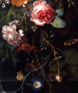 Bouquet Of Flowers (detail) — Jan Van Huysum