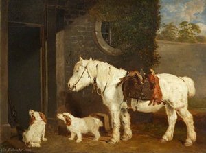'scrub', A Shooting Pony Aged 30, And Two Clumber Spaniels — Abraham Cooper