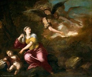 Hagar And Ishmael In The Wilderness — Da Pier Francesco Mola