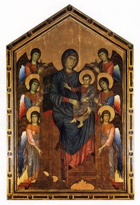 La Virgen Y El Niño En Majestad Rodeados Por Seis Ángeles — Cimabue