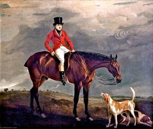 Gentleman In A Red Coat On A Bay Hunter — Sr John E Ferneley