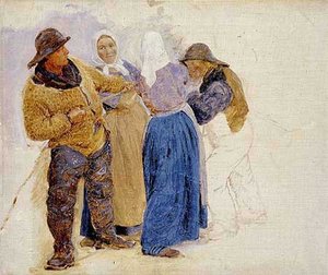 Mujeres Y Pescadores De Hornbaek — Peder Severin Kroyer