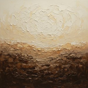 Ethereal Swirls Over Earthly Depths: A Monumental Study In Textured Light And Shadow — David Moreau