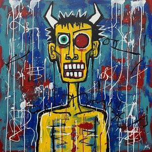 Fragmented Visage Amidst A Primordial Storm Of Chromatic Chaos And Kinetic Splatter — Laurent Girard