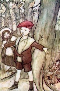 Fairies Behind The Tree — Arthur Rackham