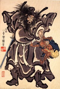 Shoki And Demon, Edo Period — Utagawa Kuniyoshi