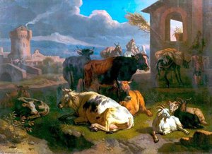 Italian Landscape With Cattle — Pieter Van Bloemen
