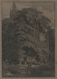 Gothic-style Church Behind Trees — Karl Friedrich Schinkel