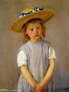 Das Mädchen Im Großen Strohhut Und Dem Pinnafore — Mary Stevenson Cassatt