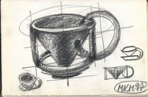 Design For Post-suprematist Sculpture Dishes — Lazar Markovich Khidekel