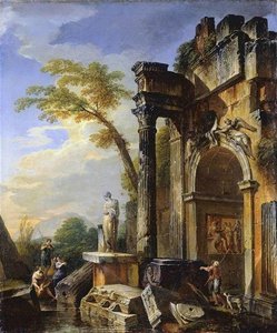 Ruins Of A Triumphal Arch — Giovanni Paolo Panini