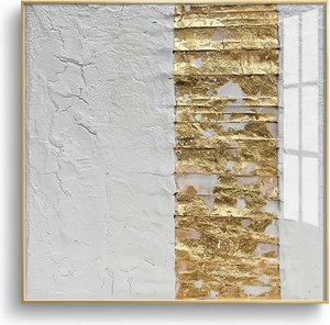 Gold Leaf & Textured Abstract Canvas Painting