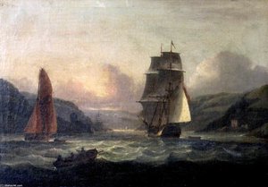 Mouth Of The Dart With A Merchant Ship Entering — Thomas Luny