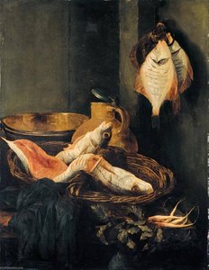 Still Life With Fish In Basket — Abraham Hendricksz. Van Beyeren