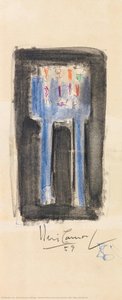Study For Mesa Azul Com Carretéis (blue Table With Spools) — Iberê Bassani Camargo