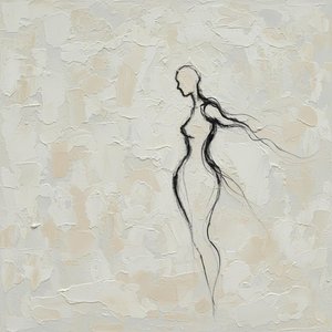 Ethereal Charcoal Silhouettes Etched Into A Sculptural Field Of Ivory Impasto — Laurent Vionnet