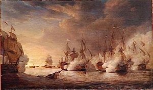 Combat Du Vaisseau L'intrepide Contre Plusieurs Vaisseaux Anglais.17 Octobre 1747 — Pierre Julien Gilbert