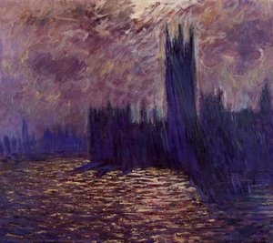 Hiše Parlamenta, Odsežek Reke Temze — Claude Monet