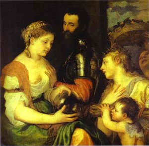An Allegory, Perhaps Of Marriage, With Vesta And Hymen As Protectors And Advisers Of The Union Of Venus And Mars — Titian