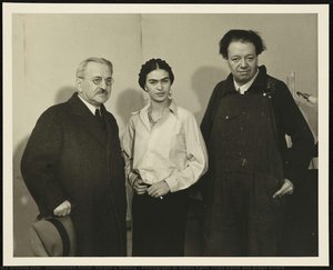 Photograph Of Albert Kahn, Frida Kahlo And Diego Rivera — Unidentified Artist, Harper's Weekly