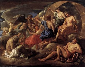 Helios E Feton Com Saturno E As Quatro Estações — Nicolas Poussin