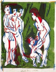 Mujeres Desnudas Con Niños — Ernst Ludwig Kirchner
