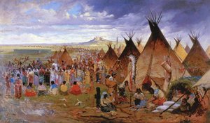 Gathering Of The Clans (also Known As Sioux Encampment (red Cloud's Camp, Wyoming)) — Jules Tavernier