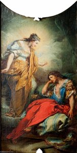 Jerusalem Delivered Clorinda Appearing In A Dream To Tancredi — Charles-andré Van Loo