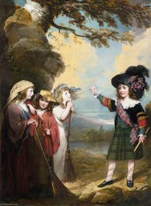 Four Children At Play As Macbeth And The Three Witches — John Westbrooke Chandler