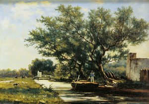 Ship Canal — Johan Hendrik Weissenbruch