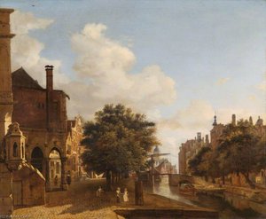 Architectural Fantasy, With The Old Town Hall, Amsterdam — Jan Van Der Heyden