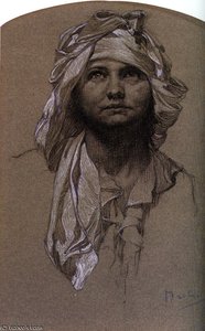 Head Of A Girl — Alphonse Mucha