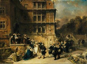 Court Reception At A Château — Eugène Isabey