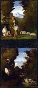 Scenes From Tebaldeo's Eclogues - The Story Of Damon — Andrea Previtali