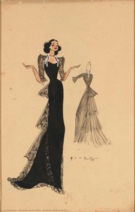 Drawing, Black Long Dress — Alceu De Paula Penna