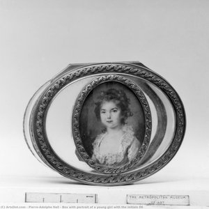 Box With Portrait Of A Young Girl With The Initials De — Pa Hall Or Peter Adolphe Hall