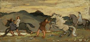 Horses And Riders — John Kyffin Williams