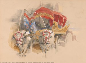 A Turkish Araba Drawn By Two White Oxen — John Frederick Lewis